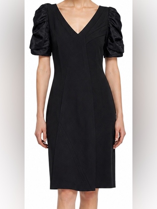 Prada Dresses & Skirts - Prada FW 2008 Ruched Silk Sleeve Sheath Dress Black US 4
